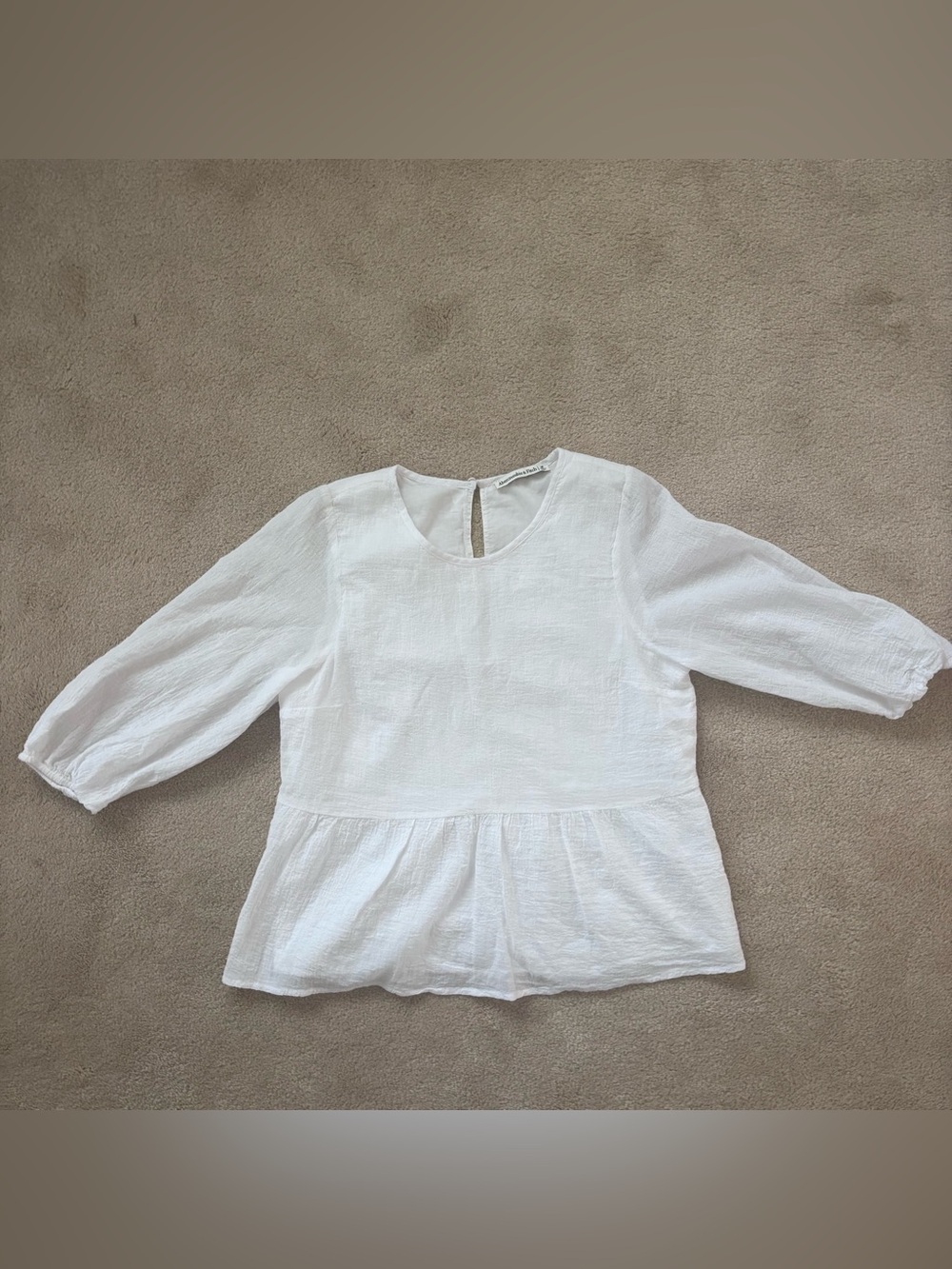 Abercrombie & Fitch White Peplum Blouse